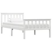 vidaXL Sängram utan madrass vit massiv furu 90x200 cm