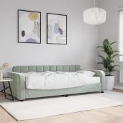 vidaXL Dagbädd med madrass ljusgrå 90x190 cm sammet