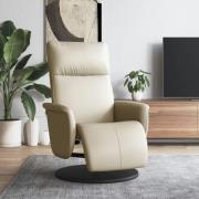 vidaXL Reclinerfåtölj med fotstöd gräddvit konstläder