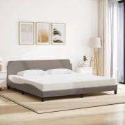 vidaXL Sängram utan madrass taupe 200x200 cm tyg
