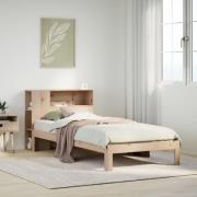 vidaXL Säng med bokhylla utan madrass 75x190cm massiv furu
