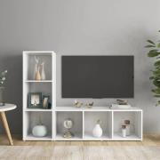 vidaXL TV-skåp 2 st vit 107x35x37 cm konstruerat trä