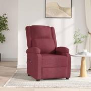 vidaXL Elektrisk reclinerfåtölj vinröd tyg