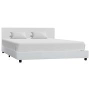 vidaXL Sängram utan madrass vit konstläder 160x200 cm