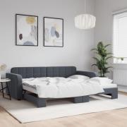 vidaXL Dagbädd utdragbar mörkgrå 90x190 cm sammet