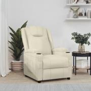 vidaXL Reclinerfåtölj gräddvit konstläder
