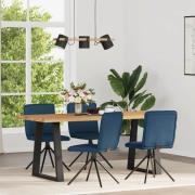 vidaXL Snurrbara matstolar 4 st blå tyg