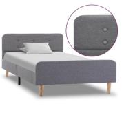 vidaXL Sängram ljusgrå tyg 100x200 cm