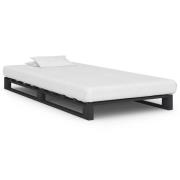 vidaXL Pallsäng utan madrass grå massiv furu 90x200 cm