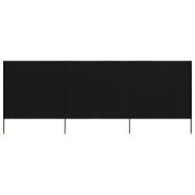 vidaXL Vindskydd 3 paneler tyg 400x160 cm svart