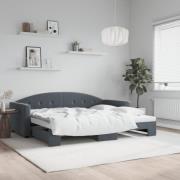 vidaXL Dagbädd utdragbar mörkgrå 90x190 cm sammet