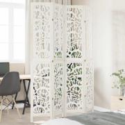 vidaXL Rumsavdelare 4 paneler vit massivt kejsarträ