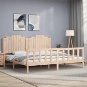 vidaXL Sängram utan madrass 200x200 cm massiv furu