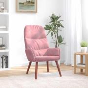 vidaXL Vilstol rosa sammet