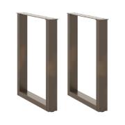 vidaXL Matbordsben U-formade 2 st naturstål 60x(72-73) cm stål