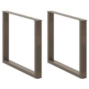 vidaXL Matbordsben U-formade 3 st naturstål 100x(72-73) cm stål