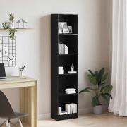 vidaXL Bokhylla svart ek 40x24x176 cm konstruerat trä