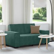 vidaXL Soffa 2-sits mörkgrön 120 cm sammet