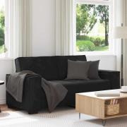 vidaXL Soffa 2-sits svart 140 cm sammet