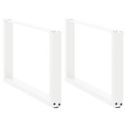 vidaXL Soffbordsben U-formade 2 st vita 60x(42-43) cm stål
