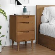 vidaXL Sängbord MOLDE brun 40x35x65 cm massiv furu