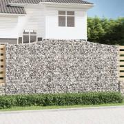 vidaXL Gabioner bågformade 2 st 400x50x200/220 cm galvaniserat järn