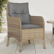 vidaXL Trädgårdsstolar med dynor 2 st blandad beige konstrotting
