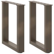 vidaXL Soffbordsben U-formade 2 st naturstål 38x(42-43) cm stål