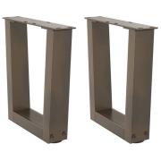 vidaXL Matbordsben V-formade 2 st naturstål 30x(30-31,3) cm stål