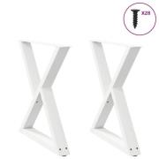 vidaXL Matbordsben 2 st vita 70x(72-73,3) cm stål