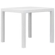 vidaXL Trädgårdsbord 79x79x72 cm konstrotting vit