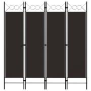 vidaXL Rumsavdelare 4 paneler brun 160x180 cm