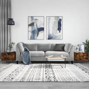 vidaXL Soffbord 2 st rökfärgad ek 50x50x40 cm konstruerat trä