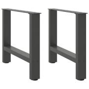 vidaXL Soffbordsben antracit 2 st 60x(42-43) cm stål
