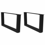 vidaXL Soffbordsben V-formade 2 st svarta 70x(30-31,3) cm stål