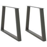 vidaXL Matbordsben V-formade 2 st antracit 90x(72-73,3) cm stål
