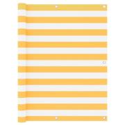 vidaXL Balkongskärm vit och gul 120x500 cm oxfordtyg