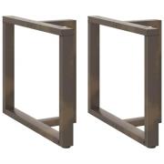 vidaXL Matbordsben T-formad 2 st naturstål 100x35x(72-73) cm stål