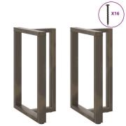 vidaXL Barbordsben T-formade 2 st svarta 60x35x(90-91) cm stål