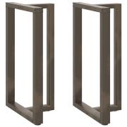 vidaXL Barbordsben T-formad 2 st naturstål 60x35x(100-101) cm stål