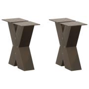 vidaXL Soffbordsben X-formade 2 st naturstål 30x(30-31) cm stål