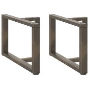 vidaXL Soffbordsben T-formade 2 st svarta 70x25x(42-43) cm stål