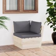 vidaXL Hörnsektion med dynor till pallsoffa impregnerat granträ