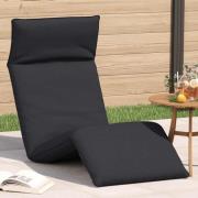vidaXL Hopfällbar solstol svart 175x54x8,5 cm oxfordtyg