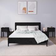 vidaXL Sängbord 2 st svart 79,5x38x65,5 cm massiv furu