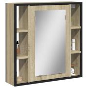 vidaXL Spegelskåp för badrum sonoma-ek 60x16x60 cm konstruerat trä