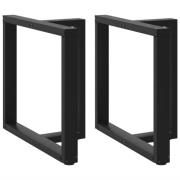 vidaXL Matbordsben T-formade 2 st svarta 80x35x(72-73) cm stål