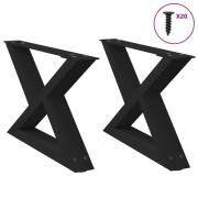 vidaXL Soffbordsben 2 st svart 50x(30-31,3) cm stål