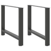 vidaXL Matbordsben antracit 2 st 90x(72-73) cm stål