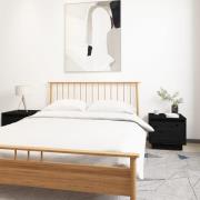 vidaXL Sängbord 2 st svart 35x34x32 cm massiv furu